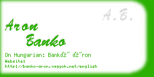 aron banko business card
